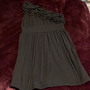 One shoulder black dress